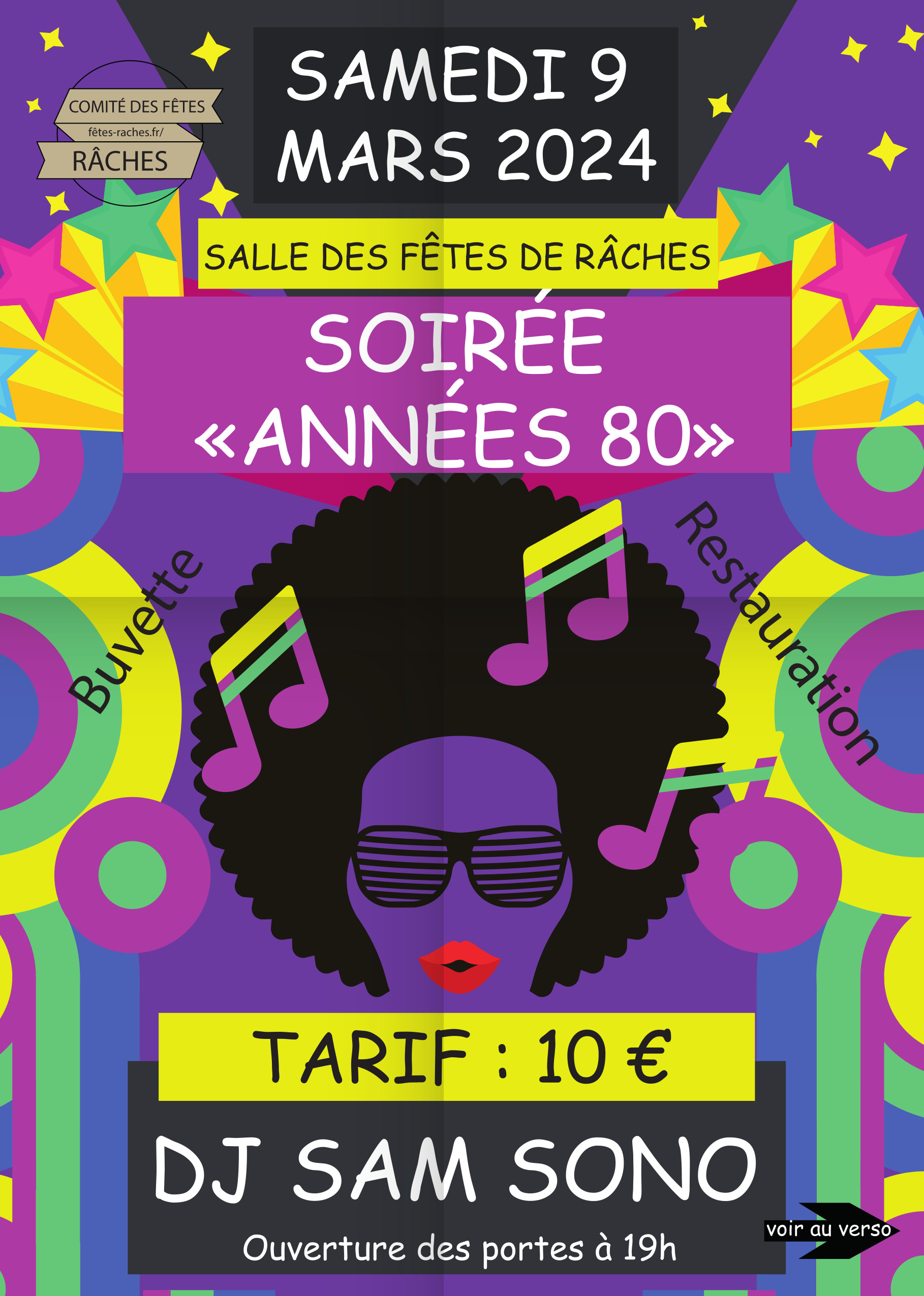 Soirée années 80 le 9 mars 2024 (COMPLET) | Comité des fêtes de Râches